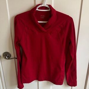 Chic Red Cowl Neck Top, size XS